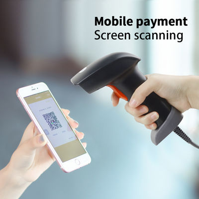 بارکد اسکنر دستی 1D 2D قابل حمل USB Qr Code Reader